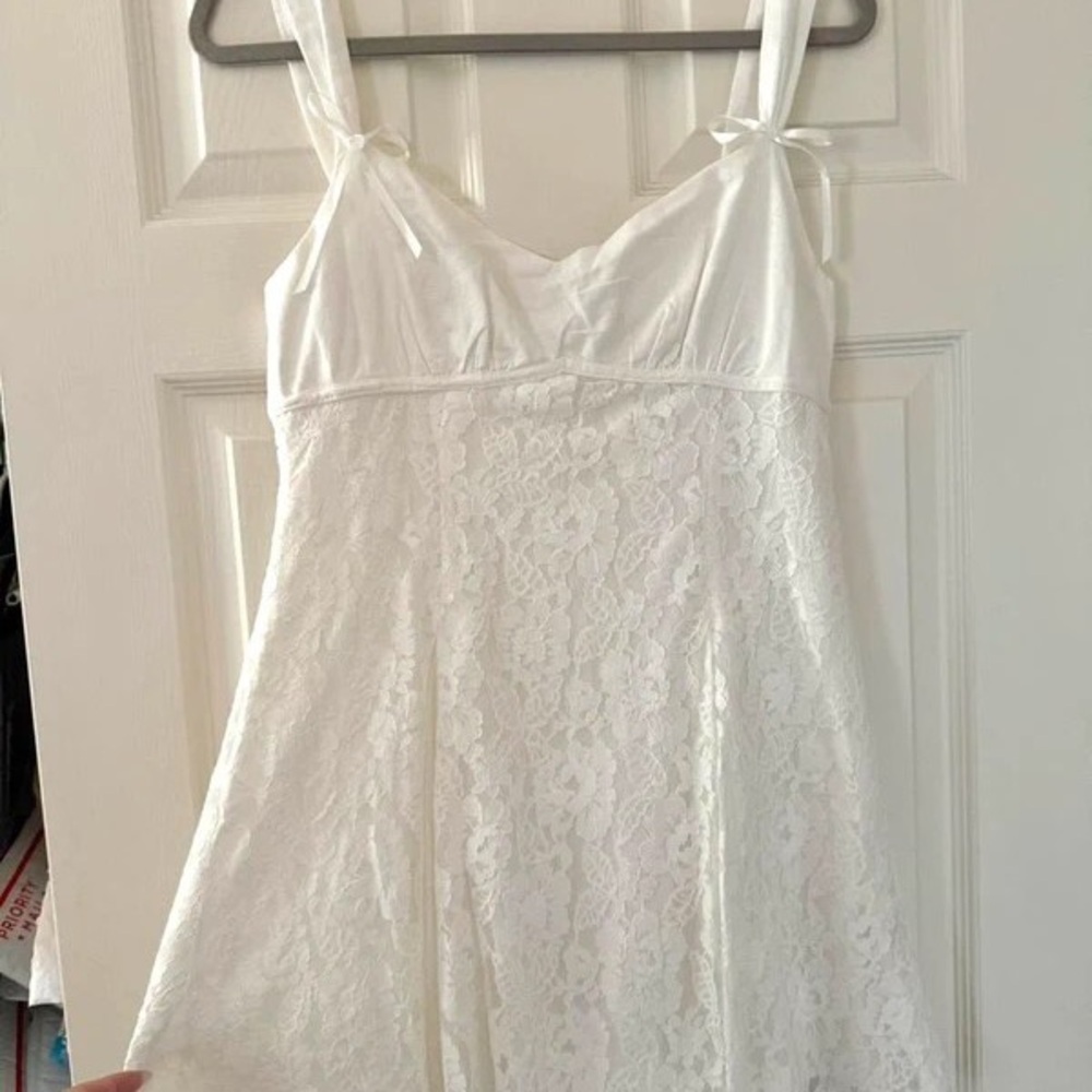H&M White Lace Slip Dress